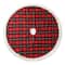 Glitzhome® 48" Red & Black Plaid Reversible Sherpa/Flannel Christmas Tree Skirt